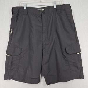 Wrangler Nylon Cargo Shorts Dark Gray Mens Size 38 Outdoors Gorpcore Minimalist